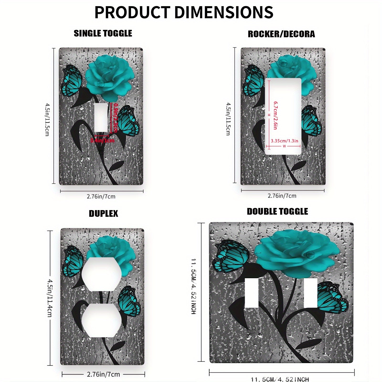 Teal Rose Flower Wall Plate 1pc Home Decor for Bedroom Kitchen Living Room