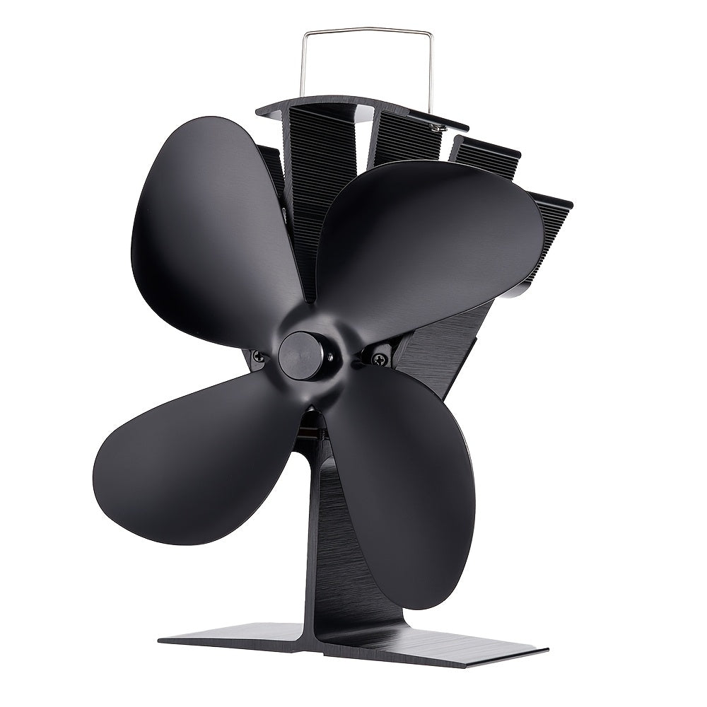 Aluminum Fireplace Fan with 4 Blades for Efficient Heat Distribution, High-Speed Blower