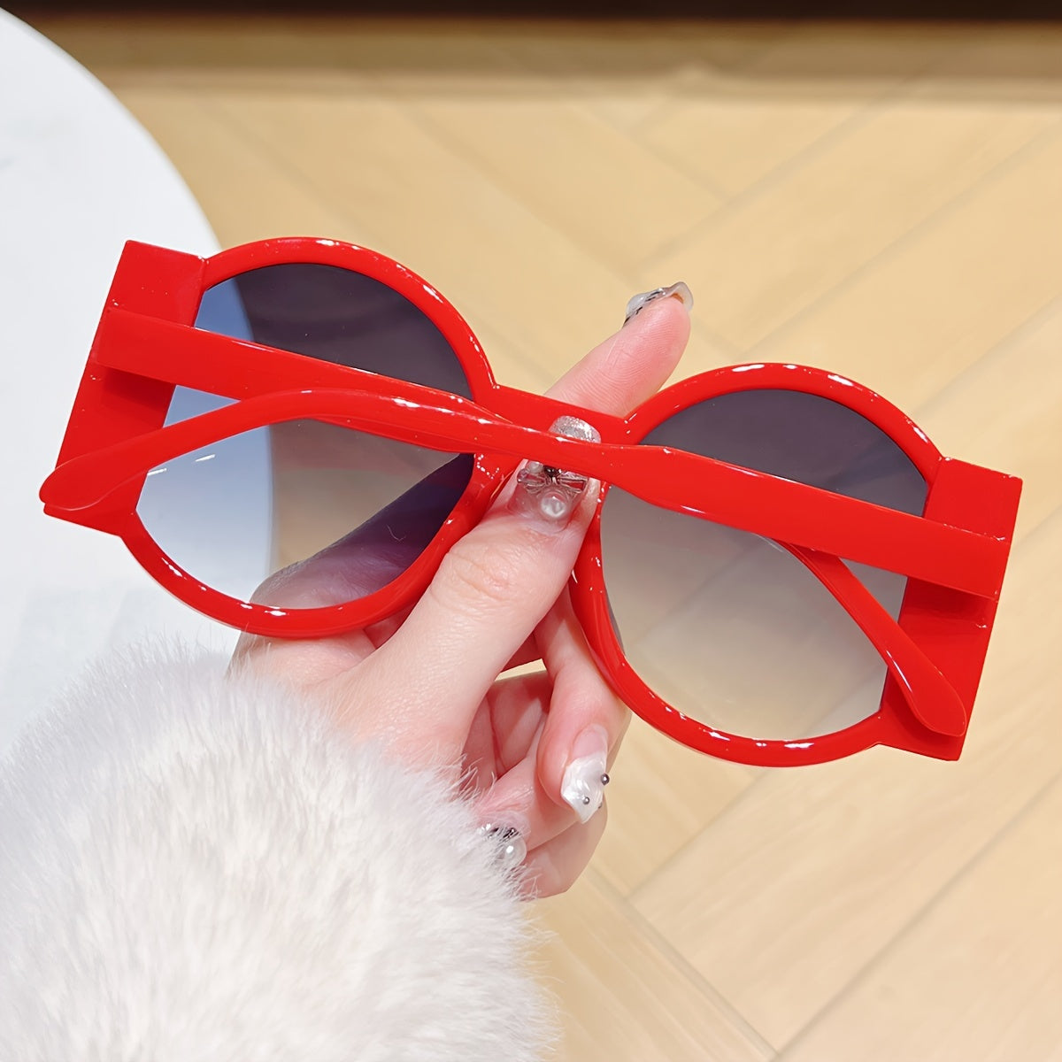 Gafas redondas de estilo Y2K unisex con bloques de color para fiestas de disfraces y clubes