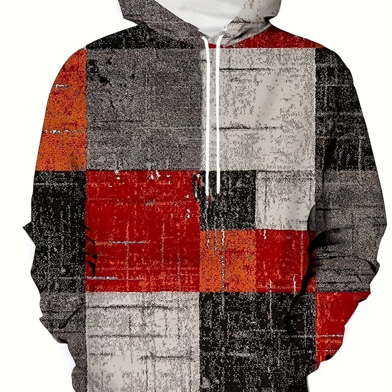 Men's Polyester Patchwork Hooded Sweatshirt for Sports Outdoor Spring Autumn Plus Sizes