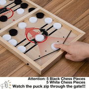 Fast Sling Puck Game Interactive Board Game for Family and Office Black and White Chess Pieces Educational Toy for All Ages