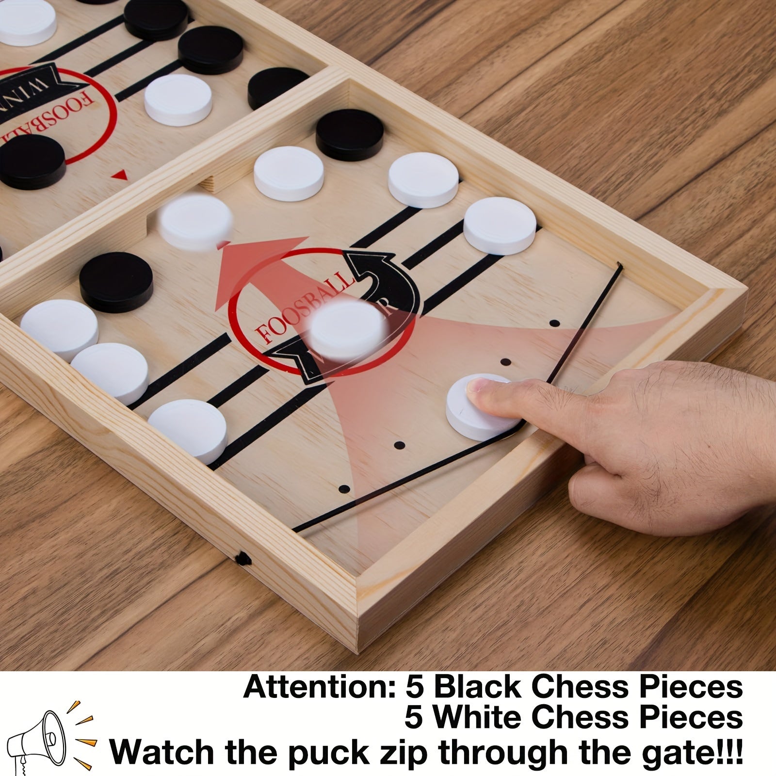 Fast Sling Puck Game Interactive Board Game for Family and Office Black and White Chess Pieces Educational Toy for All Ages