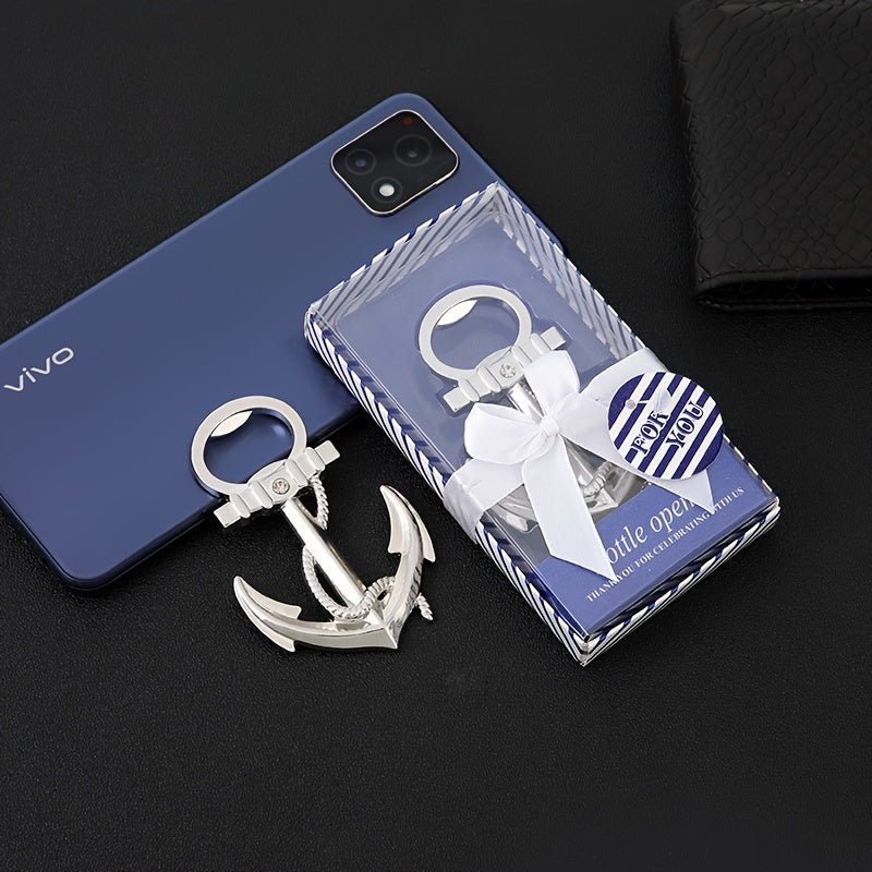 Rose Gold Alloy Wine Bottle Opener Modern Anchor Design Durable Metal No Power Needed