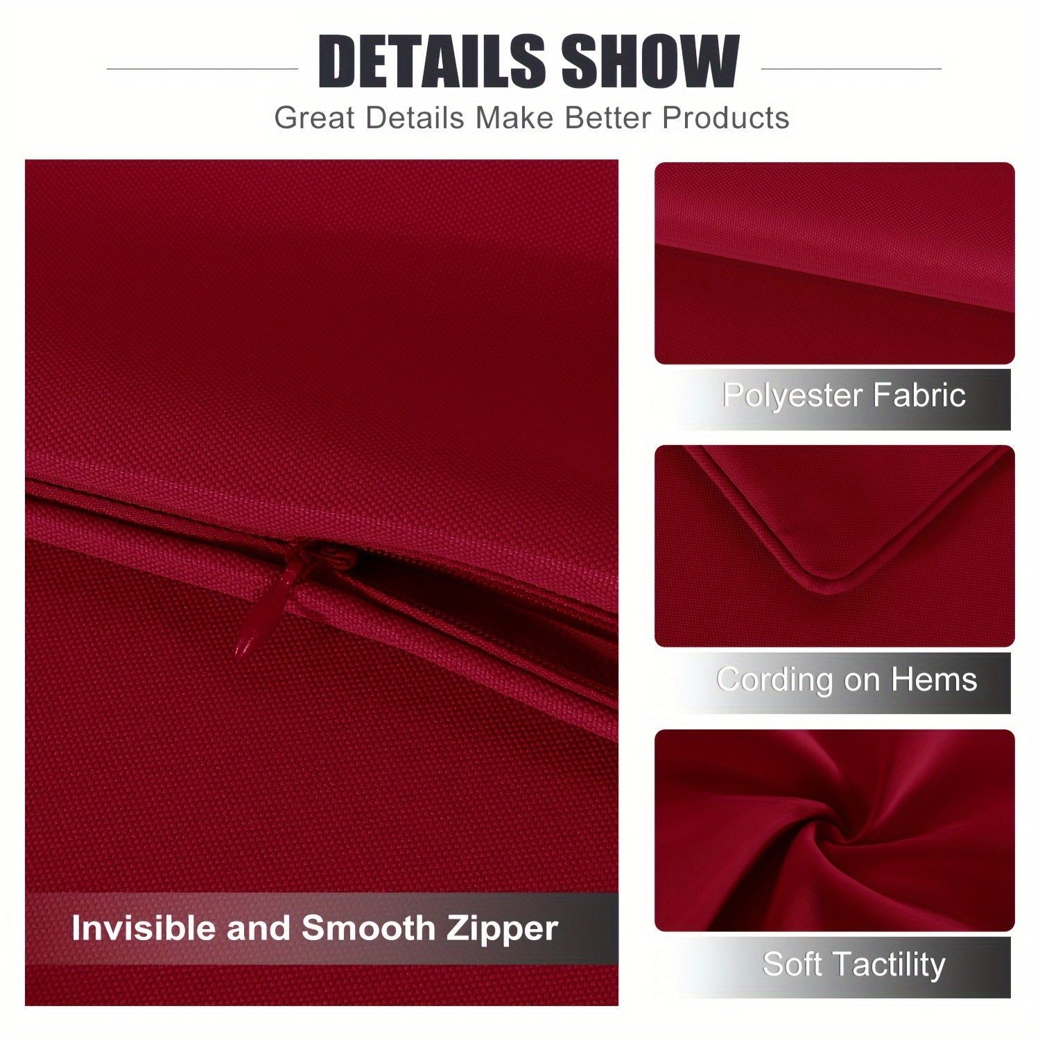 Outdoor Square Garden Cushion Cover for Patio Sofa Tent Decorative Throw Pillow Shell