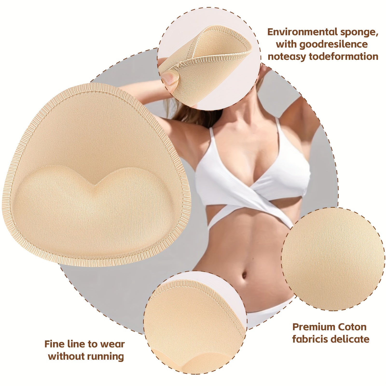 4 Pairs Invisible Anti-Convex Chest Enhancer Pads for Women's Lingerie