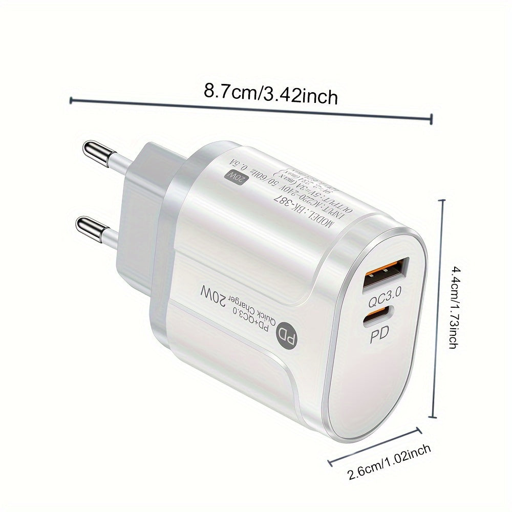 20W USB C Charger for iPhone 15/14/13/12 Fast Charging Travel Adapter with Quick Charge Plug