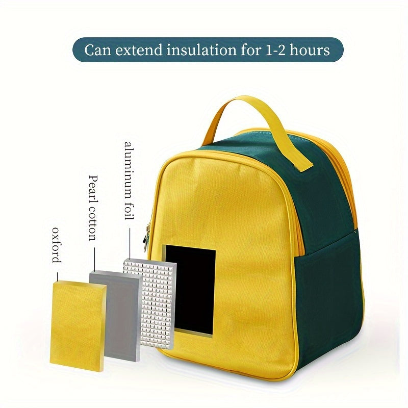 Katta hajmli zanglamaydigan po'latdan yasalgan issiqlik izolyatsiyali tushlik qutisi to'plami, termal sumka va pichoqlik bilan