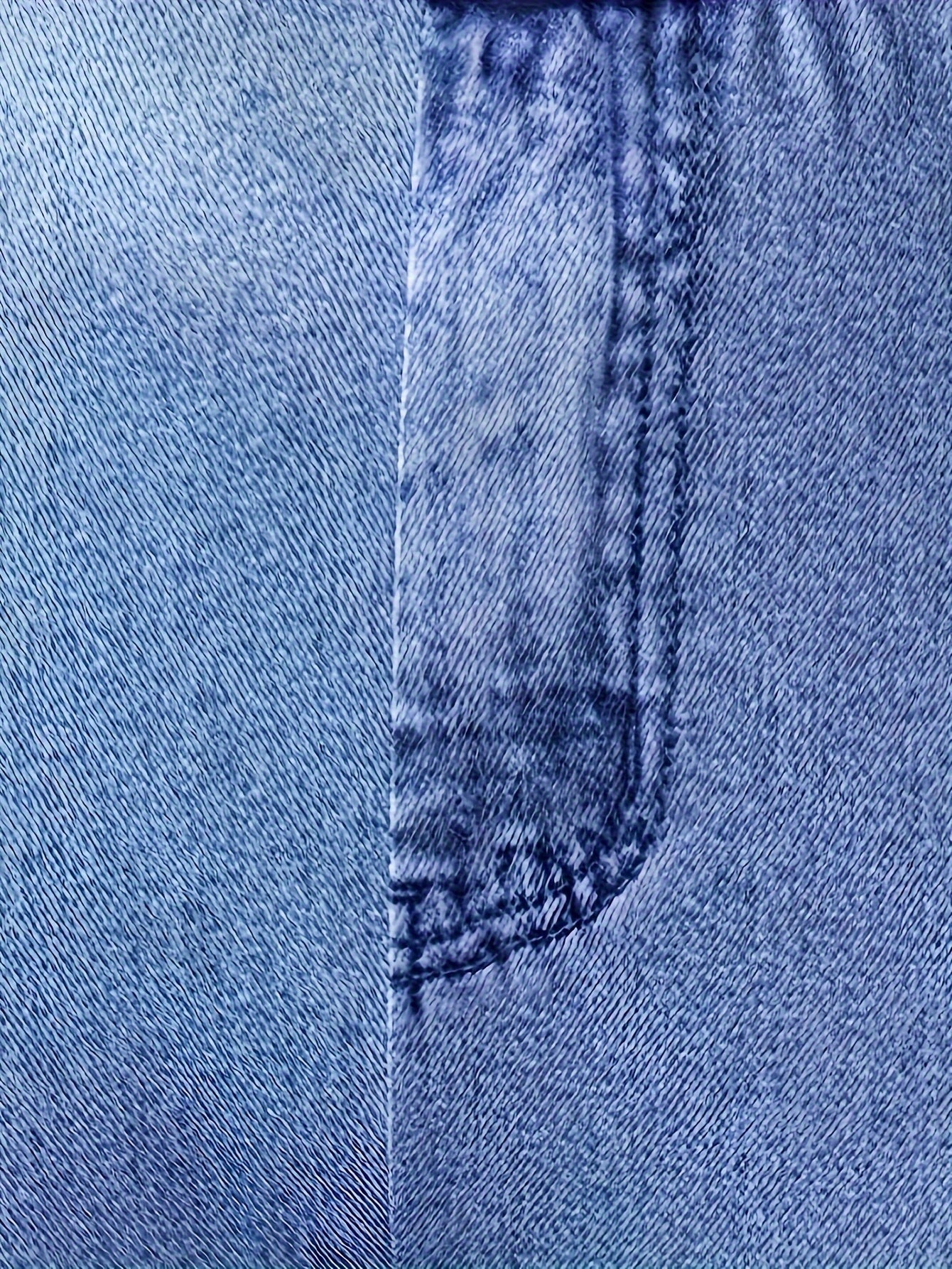 Plus Size Denim Print Faux Pocket Skinny Pants Breathable Stretch Trousers