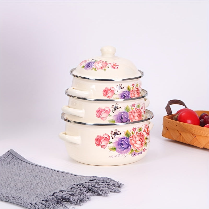 Enamel Soup Pot 16-20cm for Cooking and Serving Kitchenware