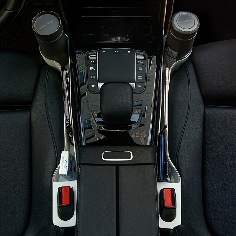 Automotive Interior Organizer with Cup Holders and Glove Box Rack Plastic Universal