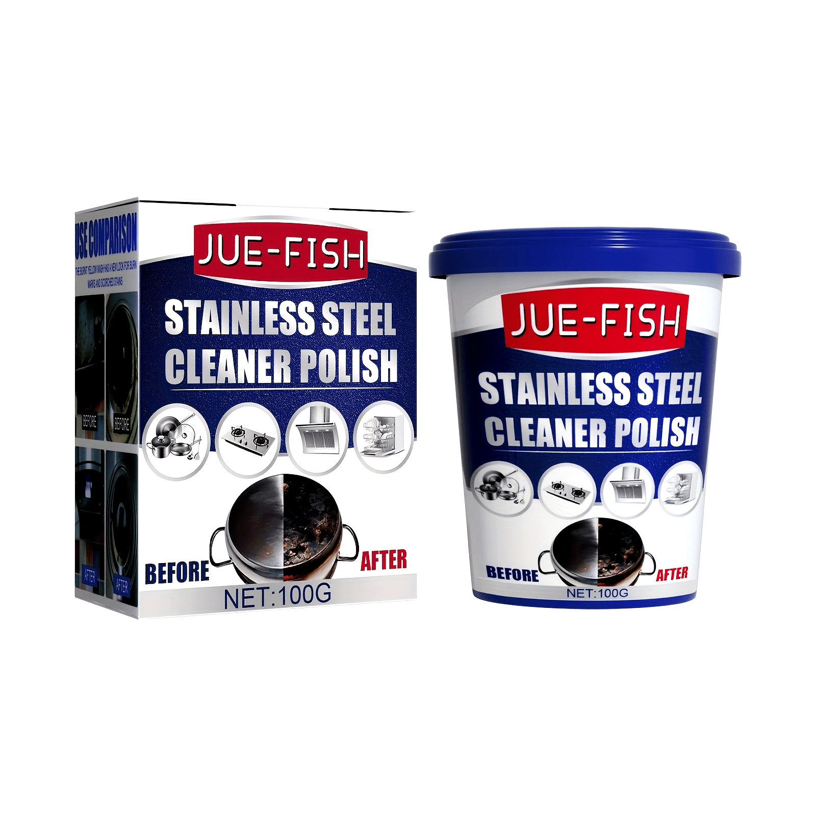 Stainless Steel Cleaner Polish 100g uchun idishlar, qozonlar uchun qoldiqsiz porlash