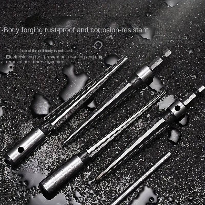 Tapered Hex Reamer Hand Tool for Taper Holes, Chamfering, Sinking Screws