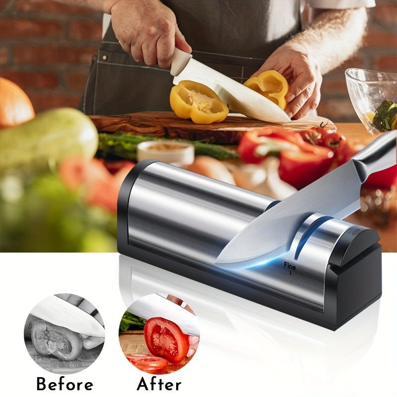USB Electric Knife Sharpener 3-in-1 Fully Automatic Kitchen Tool