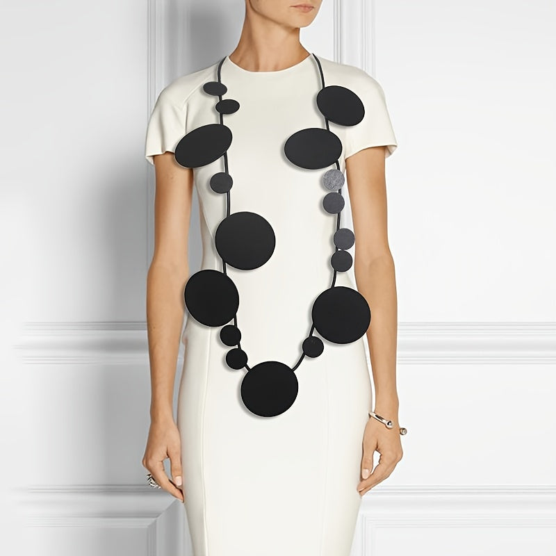 Vintage yog'och aksessuarlar kauchuk marjon - bu ayollar uchun bohem uslubidagi uzun marjon.