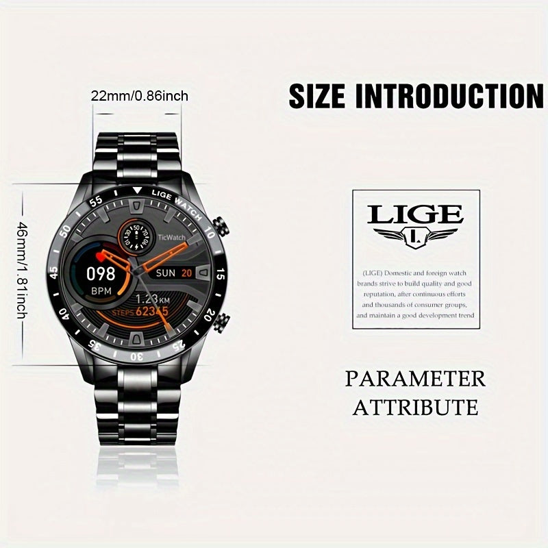 Smart Watch for Women and Men 3.53cm HD Display Fitness Tracker with Call Notifications Sleep Monitoring Compatible with Android iOS