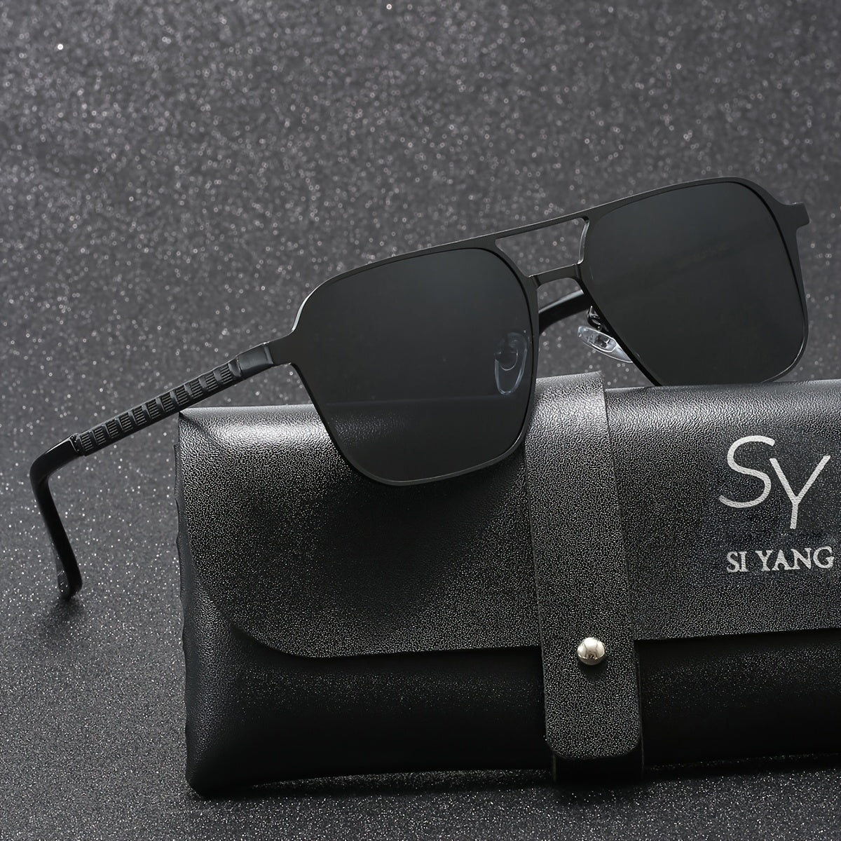 Men's Polarized Sunglasses Stainless Steel Full Rim Wide for Fishing Driving Gift