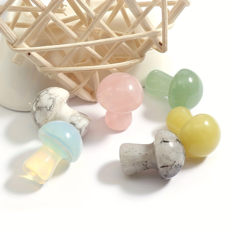 Juego de 20/30/50 piedras de chakra de hongo talladas a mano para decoración del hogar y manualidades