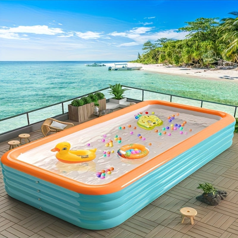 Large Inflatable Family Pool PVC Outdoor Water Pool with Multiple Components