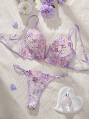 Women's Light Purple Lingerie Set for Valentine's Day Eve