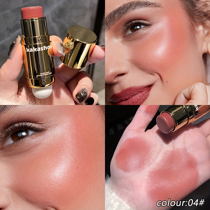 Women Waterproof Dual-Ended Blush Stick with Matte Finish Buildable Colors