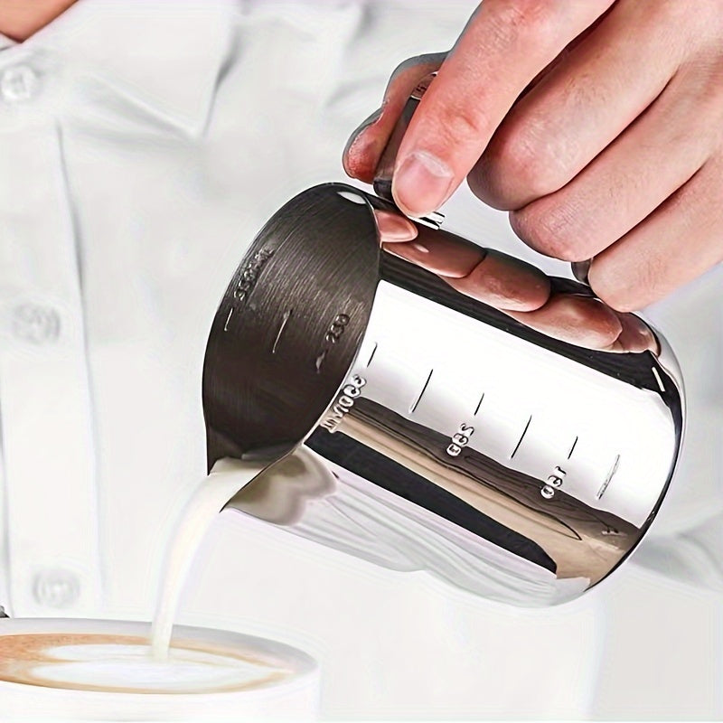 Stainless Steel Coffee Art Cup with Measurement Marks for Espresso and Lattes