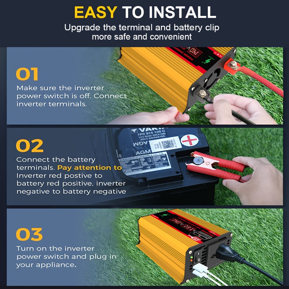 300W Monocrystalline Solar Panel Kit with Car Inverter and 12V to 220V Smart Charging