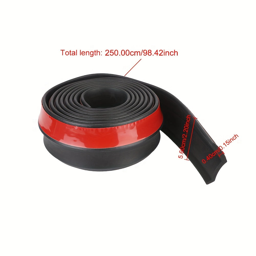 Universal Rubber Car Bumper Lip Protector 2.5m Exterior Moldings Skirt