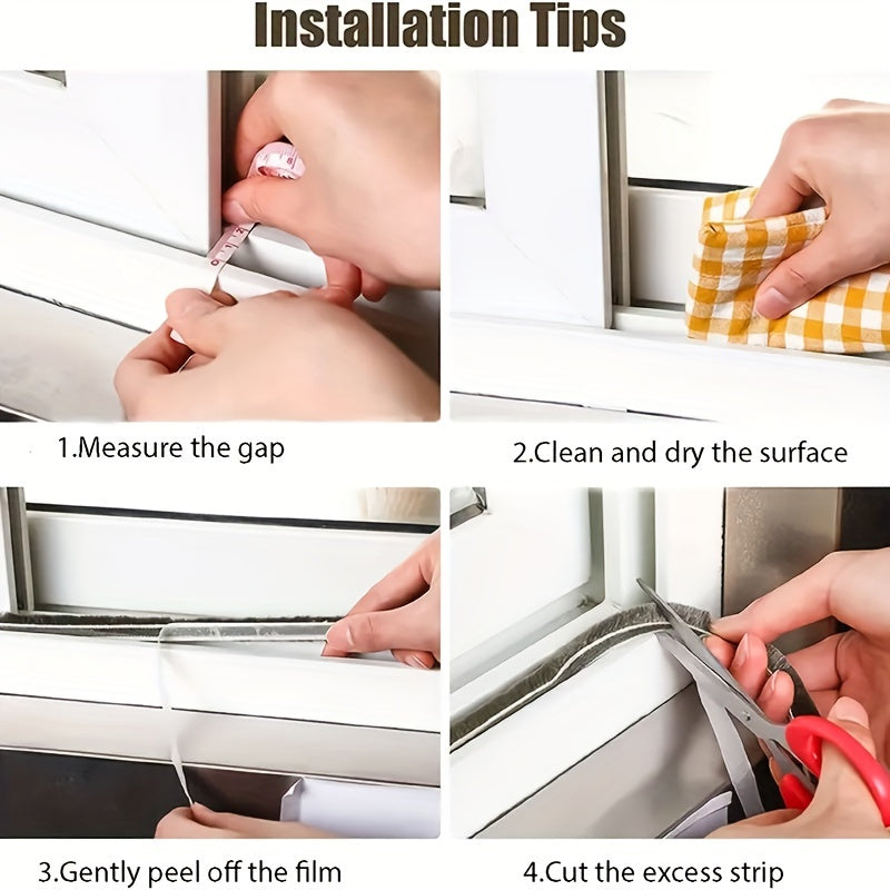 Grey Weather Stripping for Doors and Windows Self-Adhesive Soundproof Windproof Dustproof