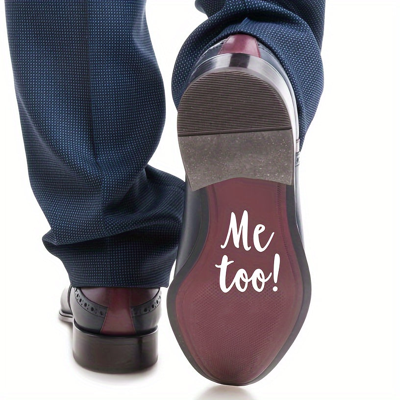 Wedding Shoe Decal Stickers Set for Bride and Groom White Black Adhesive Footwear Decoration