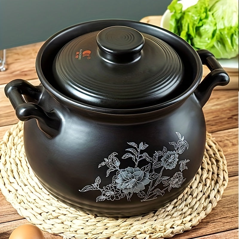 Керамическое кашпо с высокой температурной стойкостью и большим объемом - овальная кастрюля для супа, идеальная для домашней кулинарии и ресторанного использования, гарантированно не трескается