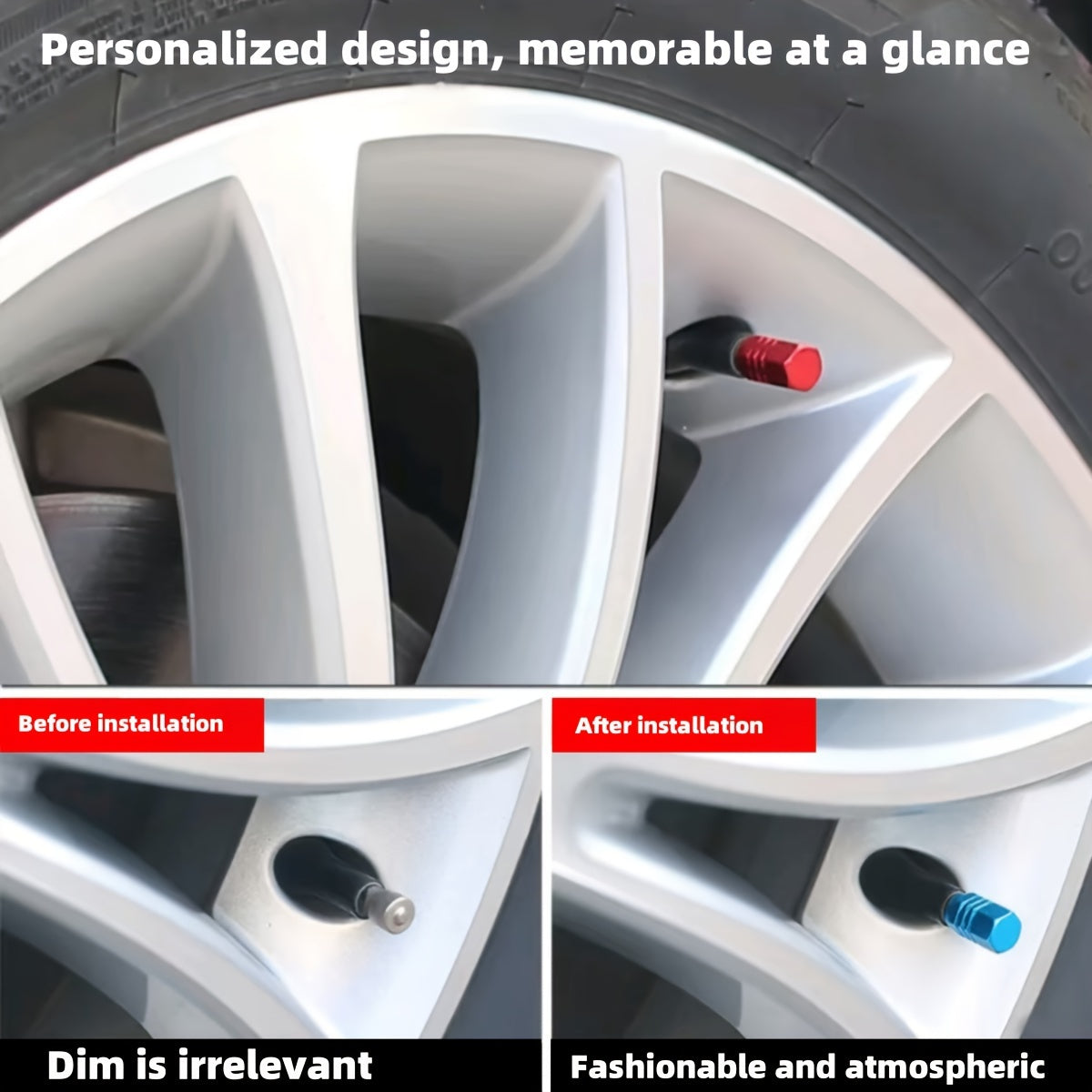 Juego de 4 tapas de válvula de neumático de aleación de aluminio para coches, motocicletas, bicicletas