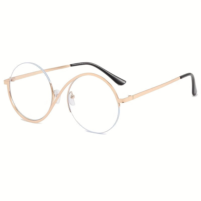 Erkaklar va ayollar uchun S-shaklidagi shaffof linzalarga ega uniseks semi-ramkali ko‘zoynaklar