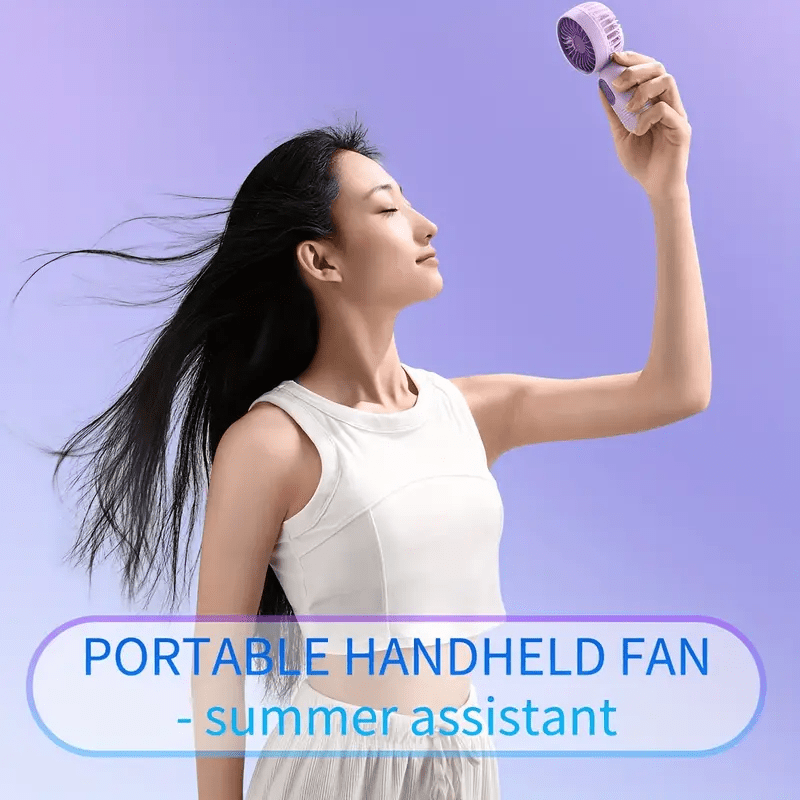 Mini Handheld Fan Rechargeable Battery USB Charging 3 Speeds Portable Personal Fan for Office Travel Camping