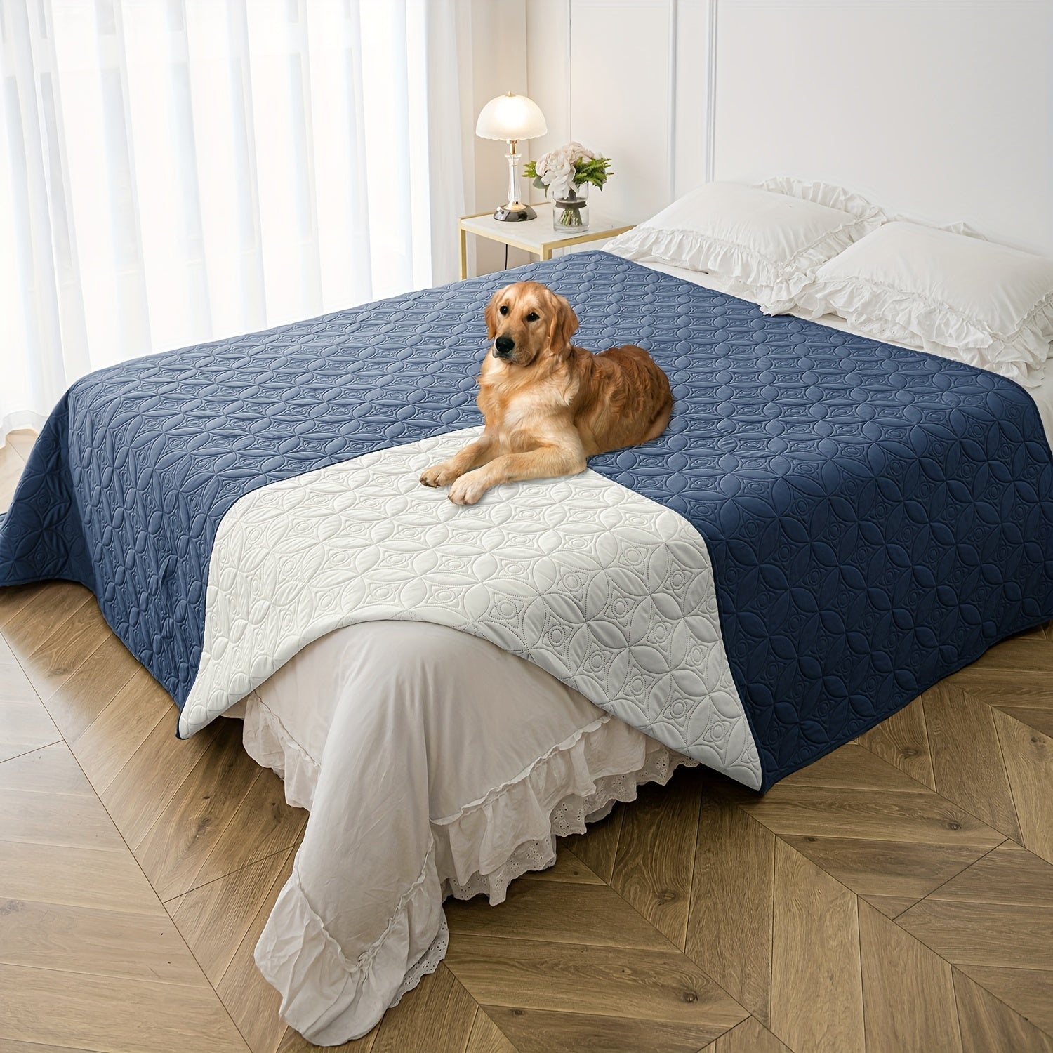 Waterproof Dog Bed Cover Non-Slip Stain-Resistant Furniture Sofa Protector for Small to Medium Dogs