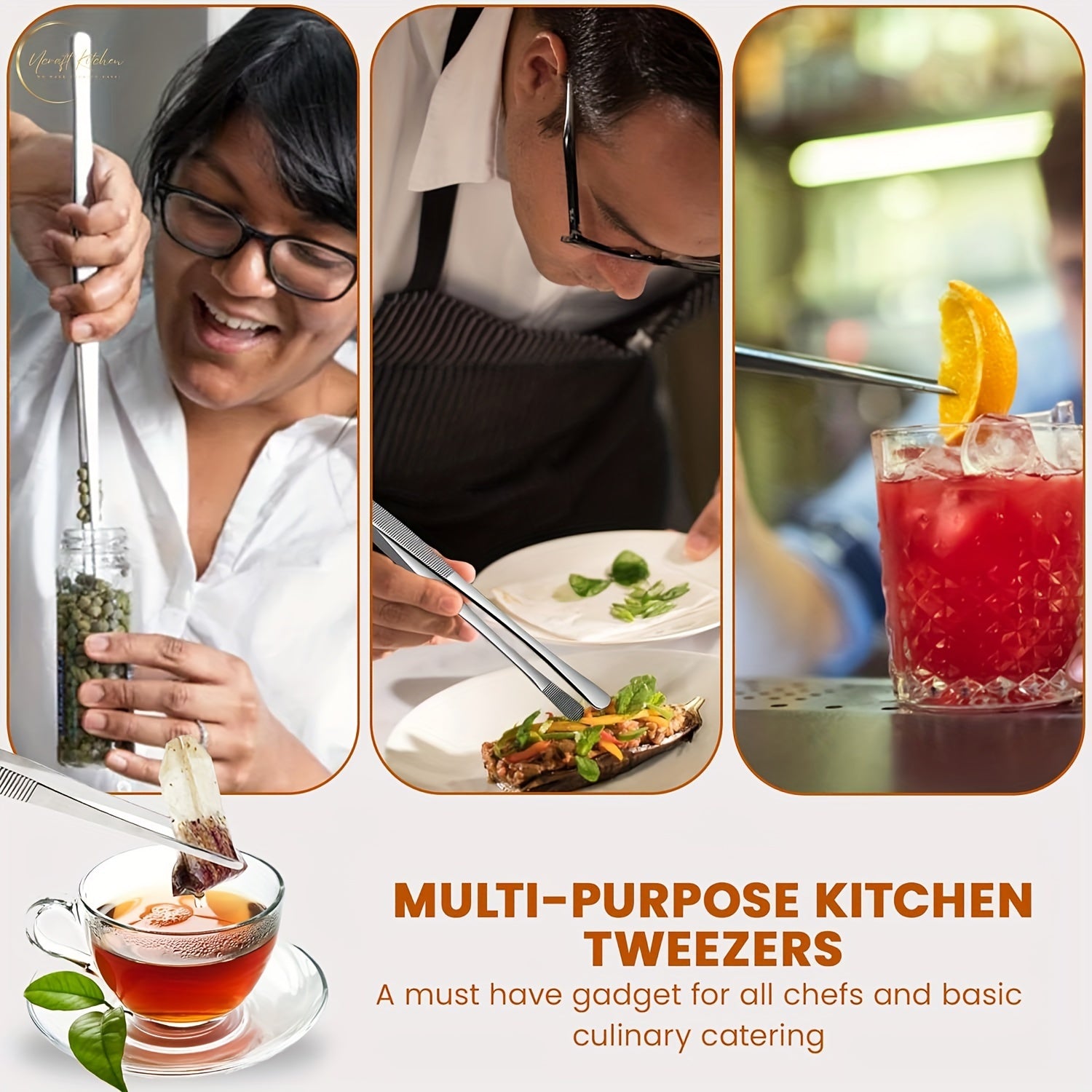 Высококачественные нержавеющие щипцы для гриля и рукоделия, необходимые на кухне.