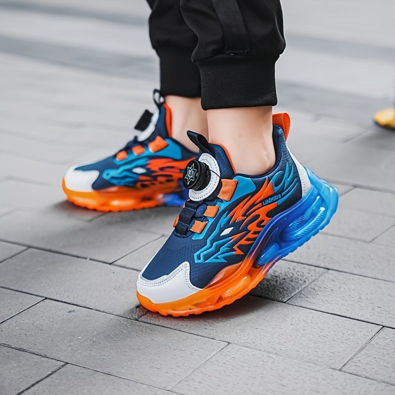 Boys Breathable Waterproof Sneakers with Rotating Buckle Non-Slip Casual Sport Running