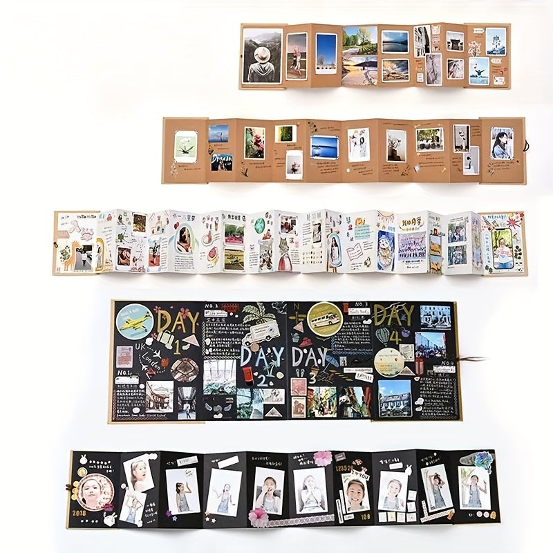 Folded Page DIY Photo Album with Organized Sections for Gift Giving