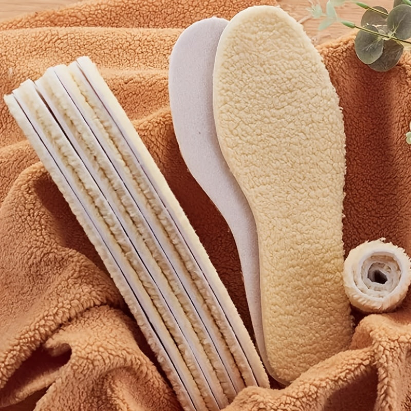 Women Men Winter Insulation Alpaca Shoe Insoles Thick Plush Warm Padding