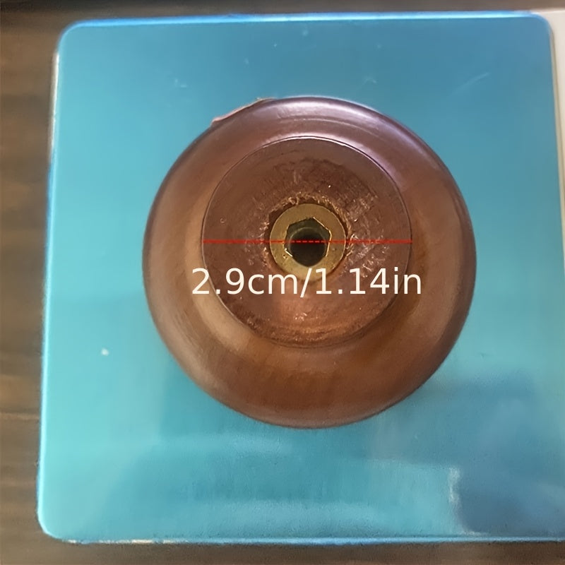 Set of Three Cast Iron Pot Lid Knobs with Solid Wood Handles for Glass and Metal Cookware