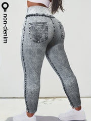 Large Size Solid Color Polyester Skinny Sports Tights for Women