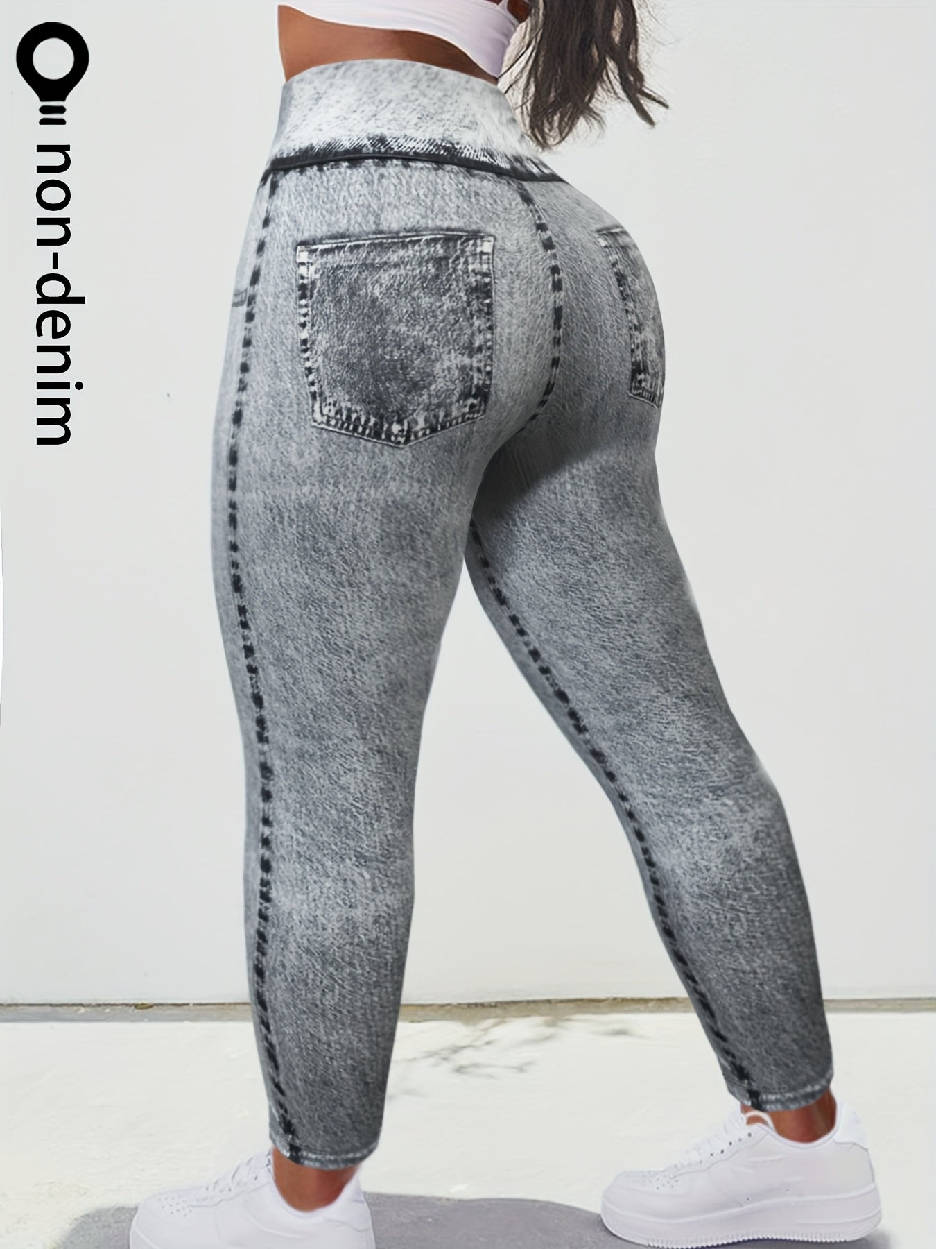 Large Size Solid Color Polyester Skinny Sports Tights for Women