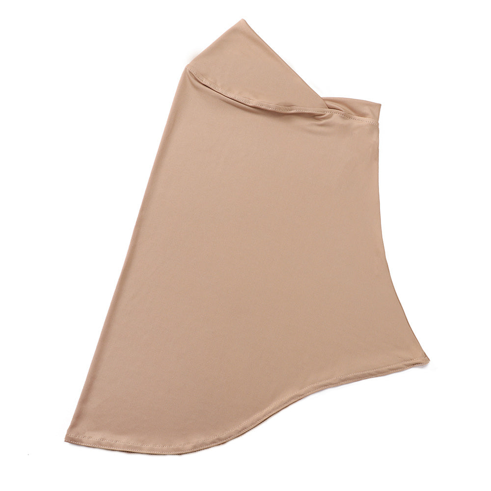 Ladies' Stretch Hijab Scarf Soft Breathable Polyester Lace Trim Full Chin Coverage in Multiple Colors