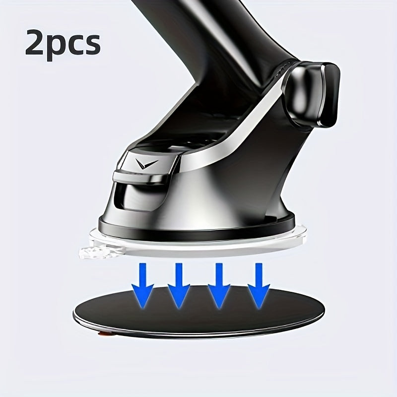 Soporte para teléfono de coche 2PCS con ventosa, montaje en tablero de ABS, compatibilidad universal