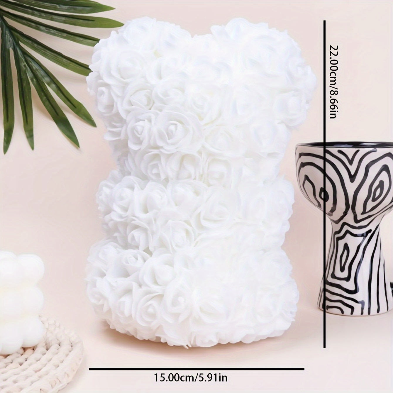 Preserved Flower Teddy Bear with "I Love You" Message for Valentine's Day and Special Occasions