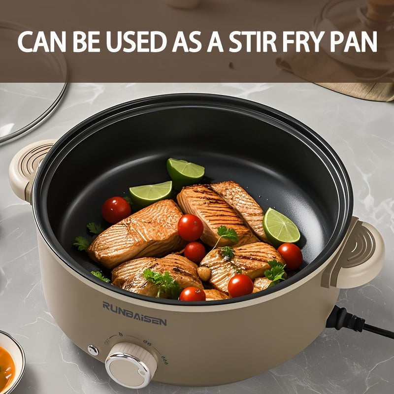 Elektr Wok va Bug'lamchi, Non-Stick Qozon, Oila yig'ilishlari va Yotoqxona uchun Ideal, Bardoshli Qurilish.