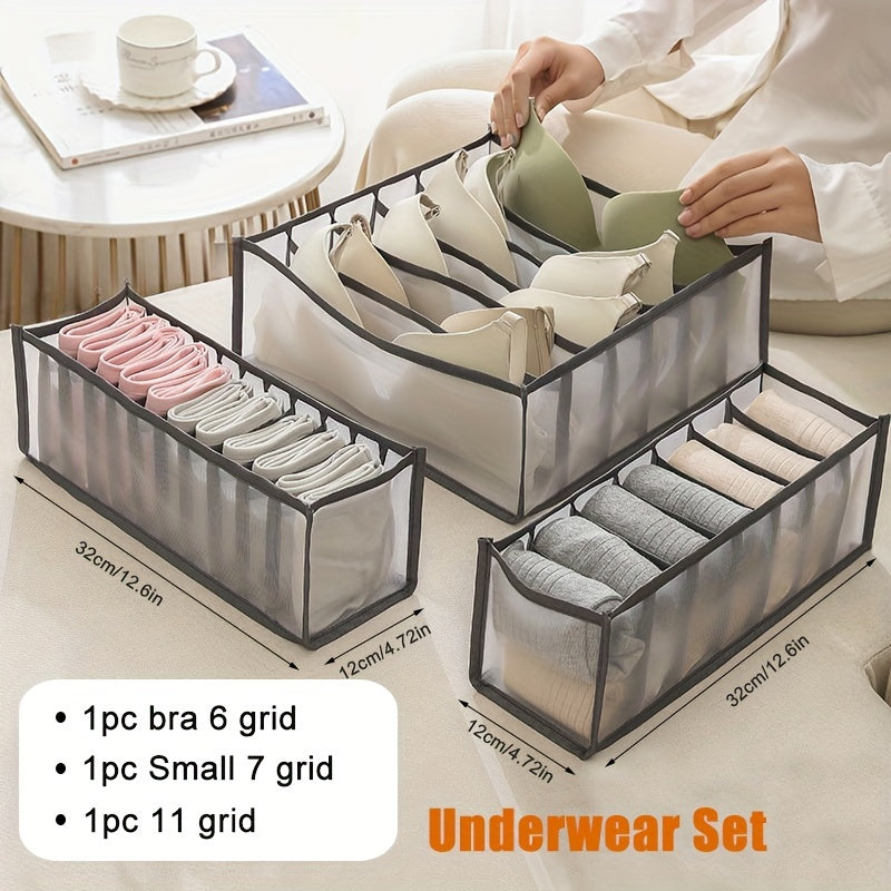 Storage Organizer for Clothes Socks and Underwear with Mesh Bags and Drawer Dividers
