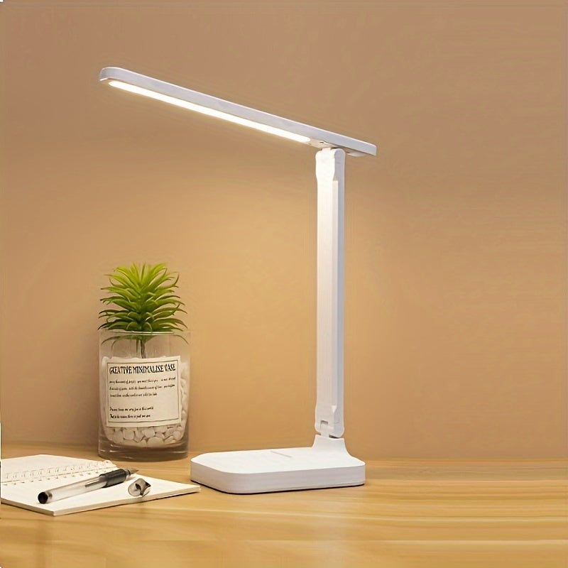 Dimmable LED Desk Lamp with Touch Control and USB Charging for Study and Reading