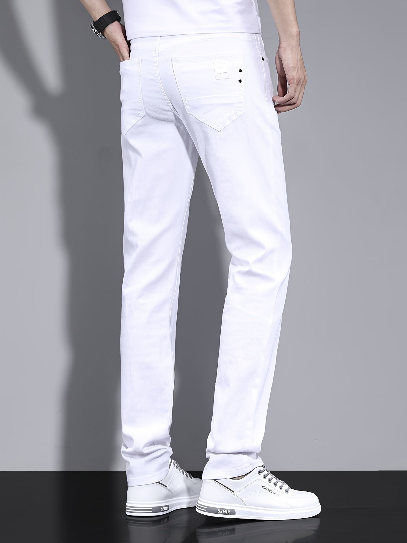 Men's Casual Denim Pants with Pockets for Outdoor Activities