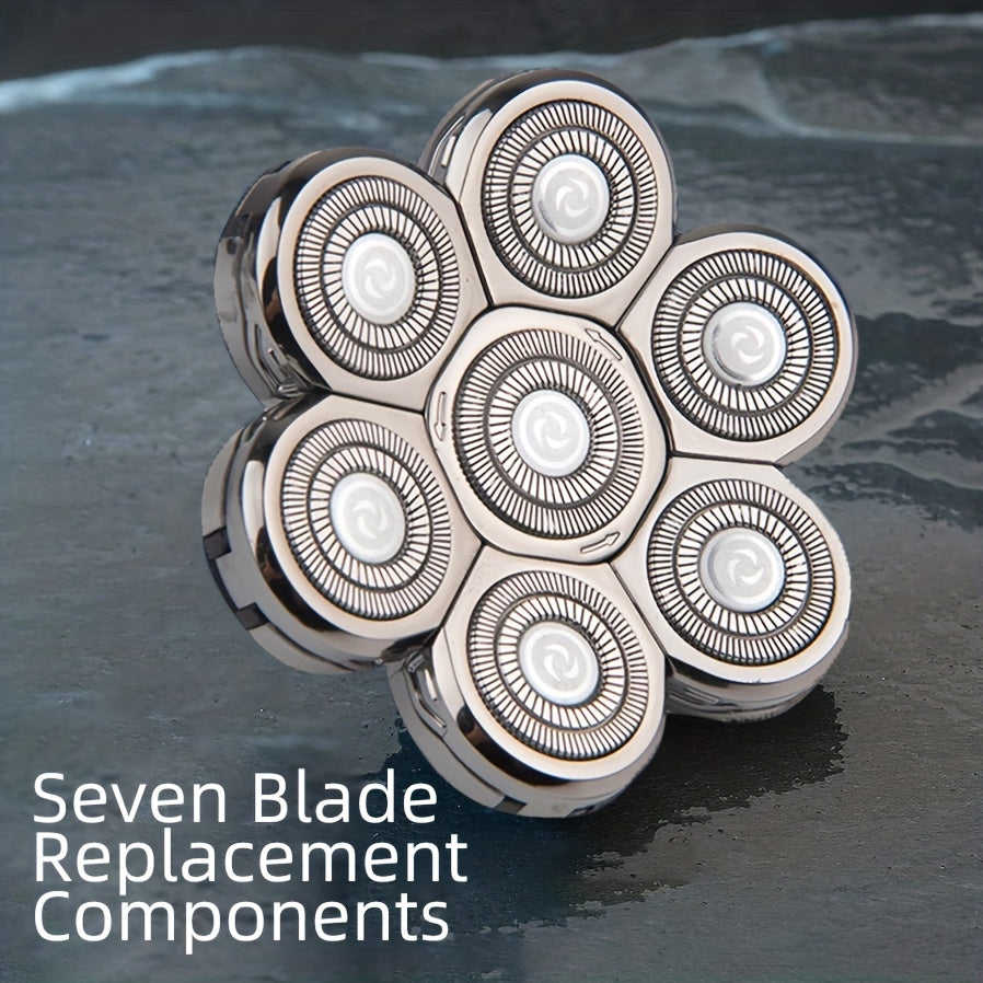 Cabezas de recambio para afeitadora eléctrica, 7 hojas para afeitado de cabeza y cara