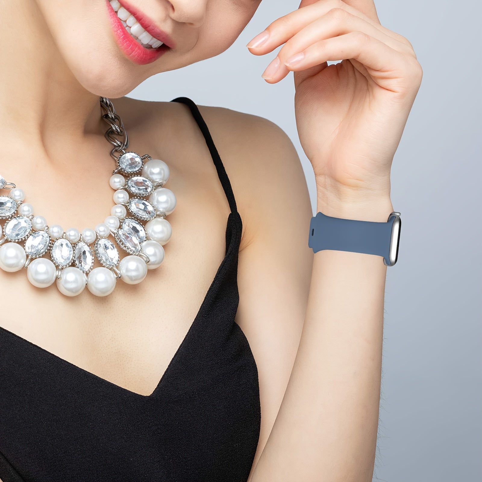 Waterproof Liquid Silicone Sports Watch Strap for 38-45mm Watches Durable Comfortable